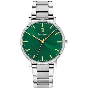 Montre Homme PIERRE LANNIER ESSENTIAL - Cadran Vert - Bracelet Acier Argenté - Quartz pas cher