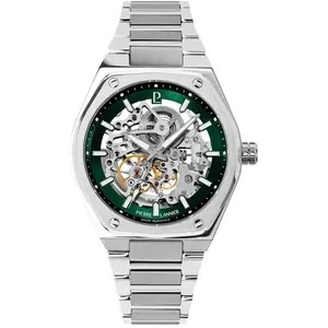Montre homme Pierre Lannier Copilote 308G171 automatique boîtier tonneau acier cadran vert 22 mm
