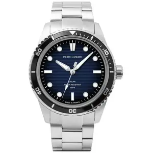 Montre - INTI - 244H161 - Argenté - Cadran Bleu - Bracelet Acier 22 MM pas cher