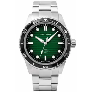 Montre homme - Pierre Lannier - Inti 244H161 - Solaire - Cadran vert - Étanche 100m pas cher