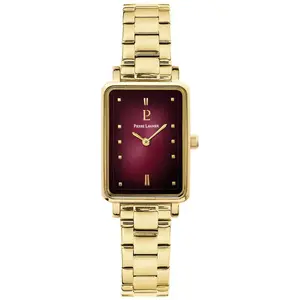 Montre Femme Ariane Doré Cadran Bordeaux Bracelet Acier Doré 12 Mm pas cher