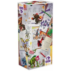 Iello Puzzle UNIVERSE - 1000 pièces - Making of Monsters - Dessins animés et BD - Paul Mafayon - Multicolore