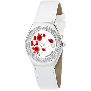 16547 Montre Alysson Coquelicot à mouvement tournant SC Crystal ornée de Cristaux scintillantsVendu parcdiscount