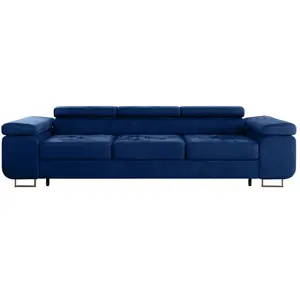 Canapé convertible Petits meubles - Wilson - 275 x 100 x 69cm - Bleu pas cher