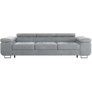 Canapé convertible Petits meubles - Wilson - 275 x 100 x 69cm - Gris pas cher