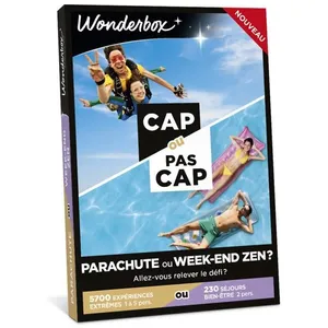 Wonderbox - Coffret cadeau - Cap ou pas cap parachute ou week-end zen - Laissez vous tenter entre 5700 expériences extrêmes ou 230 pas cher
