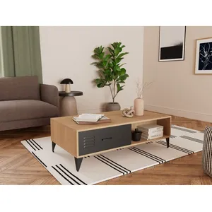BESTMOBILIER Tribeca - table basse - effet bois et métal noir - 110 cm...Vendu parcdiscount