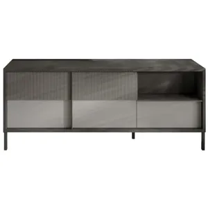 Jules - meuble tv - 2 portes et 1 tiroir - 156 cm - Gris pas cher