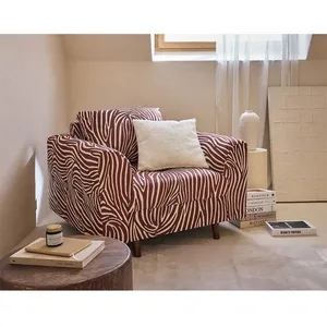 Rune - fauteuil zèbre en velours - Marron / BlancVendu parcdiscount