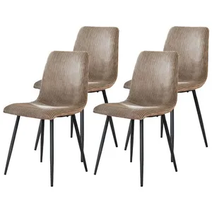 LISA DESIGN Iris - lot de 4 chaises - en velours côtelé et velours - Latte pas cher
