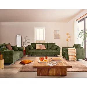 Rune - fauteuil en velours texturé - Vert Olive pas cher