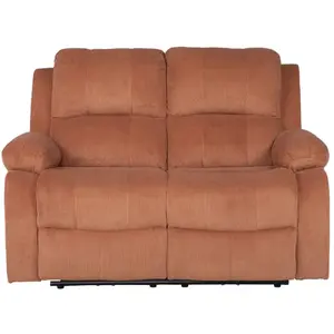 BESTMOBILIER Armand - Canapé 2 places relax électrique en velours côtelé - Terracotta pas cher
