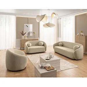 Flore - Fauteuil en tissu bouclette - TaupeVendu parcdiscount