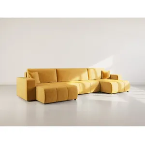 BESTMOBILIER Nicole - Canapé panoramique en U 7 places convertible ave... pas cher