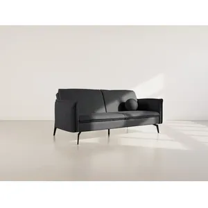 BESTMOBILIER Lexie - Canapé convertible clic-clac 2 places en velours côtelé - Noir pas cher