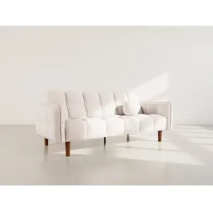BESTMOBILIER Adam - Canapé convertible clic-clac 2 places en tissu texturé - Beige pas cher