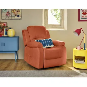 Armand - fauteuil relax électrique en velours côtelé - Terracotta pas cher