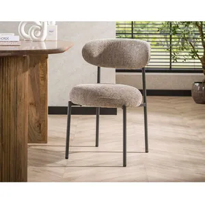 Adelia - lot de 2 chaises - pieds en métal - en tissu texturé - Sable pas cher