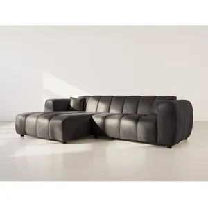 Curtis - canapé dangle gauche 4 places en simili - Noir