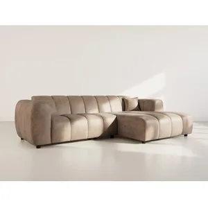 Curtis - canapé dangle droit 4 places en simili - Taupe pas cher