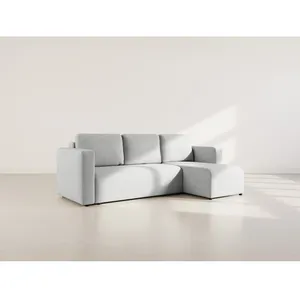 BESTMOBILIER Canopy - canapé dangle réversible 4 places convertible avec coffre en velours côtelé - Gris clair pas cher