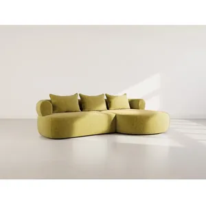 Angela - canapé dangle droit 4 places en velours texturé - Vert