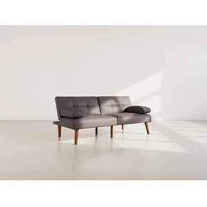 BESTMOBILIER Philae - Canapé convertible clic-clac 2 places - en simili - Marron pas cher