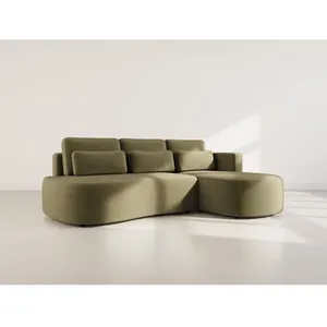 Mahina - canapé dangle droit 4 places convertible avec coffre en velou... pas cher
