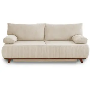 BESTMOBILIER Cristal - canapé 3 places - convertible avec coffre - en velours côtelé pas cher