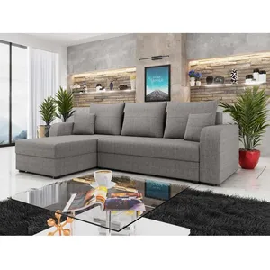 BESTMOBILIER Harvey - canapé d'angle réversible - 4 places - convertible avec coffre - en tissu pas cher
