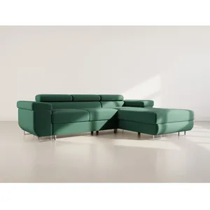 BESTMOBILIER Pablo - canapé d'angle droit - 6 places - convertible ave... pas cher