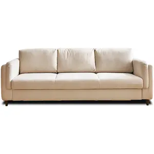 LISA DESIGN Brooke - canapé 3 places - convertible - en velours - Beige pas cher