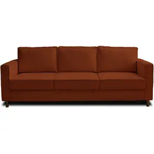 LISA DESIGN Jake - canapé 3 places - convertible - en velours côtelé - Rouille pas cher