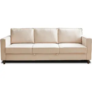 LISA DESIGN Jake - canapé 3 places - convertible - en velours côtelé - Beige pas cher