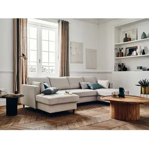 LISA DESIGN Anna - canapé panoramique en U - 7 places - convertible avec coffre - en velours