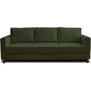 LISA DESIGN Jake - canapé 3 places - convertible - en velours côtelé - Vert pas cher