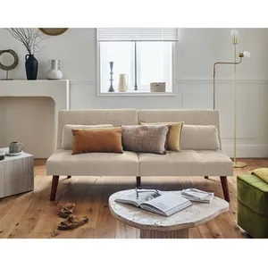BESTMOBILIER Philae - canapé convertible clic-clac 2 places - velours côtelé - Beige pas cher