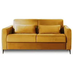 LISA DESIGN Owen - canapé 3 places convertible - couchage quotidien - matelas 12 cm - en velours pas cher