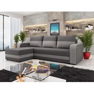 BESTMOBILIER Harvey - canapé d'angle réversible - convertible - avec coffre - en tissu - 4 places - style contemporain pas cher