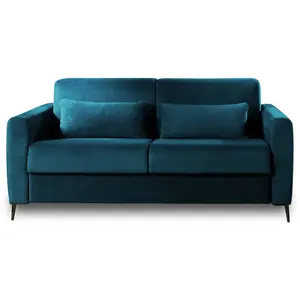 LISA DESIGN Owen - canapé 3 places convertible - couchage quotidien - matelas 12 cm - en velours pas cher
