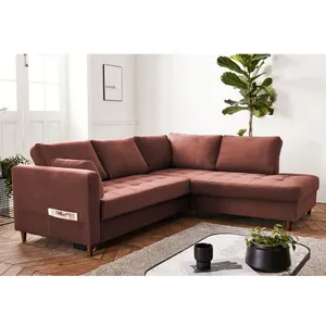 LISA DESIGN Anna - canapé d'angle convertible - 5 places - style contemporain - droit - Rose pas cher