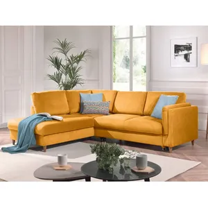LISA DESIGN Brooke - canapé d'angle convertible - 5 places - style contemporain - gauche - Jaune pas cher