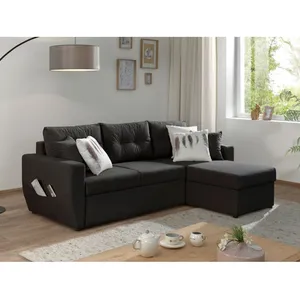 Canapé d'angle convertible avec coffre Astoria - BESTMOBILIER - Gris foncé pas cher