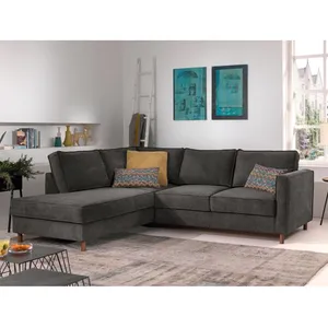 LISA DESIGN Jake - canapé d'angle gauche - convertible - 5 places - en velours côtelé pas cher