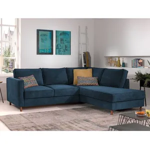 LISA DESIGN Jake - canapé d'angle droit - convertible - 5 places - en velours côtelé pas cher