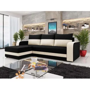 BESTMOBILIER Harvey - canapé d'angle réversible - convertible - avec coffre - en tissu - 4 places - style contemporain pas cher