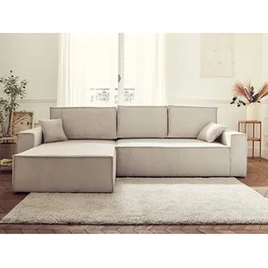 BESTMOBILIER Dellia - canapé d'angle réversible convertible - avec coffre - en velours côtelé - 4 places pas cher