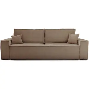 BESTMOBILIER Dellia - canapé 3 places convertible - avec coffre - en velours côtelé - style contemporain pas cher