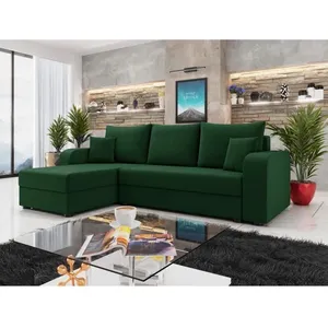 BESTMOBILIER Harvey - canapé d'angle réversible - convertible - avec coffre - en velours - 4 places - style contemporain pas cher
