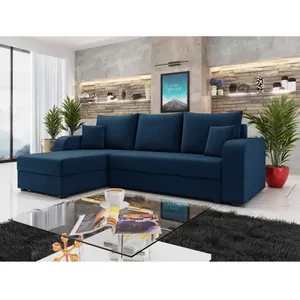 BESTMOBILIER Harvey - canapé d'angle réversible - convertible - avec coffre - en velours - 4 places - style contemporain pas cher